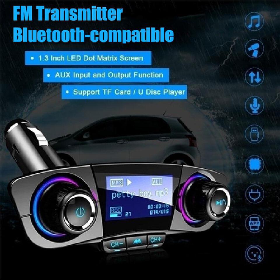 Car Bluetooth FM Transmitter Modulator Handsfree Call Car Kit Dual USB Charger Adapter AUX Audio Music MP3 Player Accessories