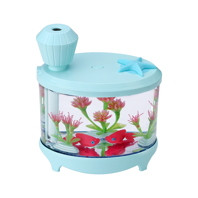 450ML Fish Tank Air Humidifier Diffuser Cute Night Light Water Mist Maker Mute Mini USB Humidification Sprayer For Home Office
