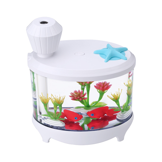 450ML Fish Tank Air Humidifier Diffuser Cute Night Light Water Mist Maker Mute Mini USB Humidification Sprayer For Home Office