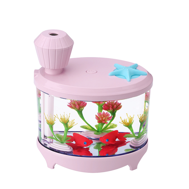 450ML Fish Tank Air Humidifier Diffuser Cute Night Light Water Mist Maker Mute Mini USB Humidification Sprayer For Home Office