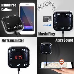 Wireless Bluetooth Car FM Transmitter MP3 Player Remote Handsfree Card Dual LED Display TF Charger Magnetic USB Slots Stick