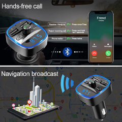 Bluetooth 5.0 Car FM Transmitter Wireless USB Fast Charger Handsfree Audio Receiver Adapter MP3 Player Auto Accessory