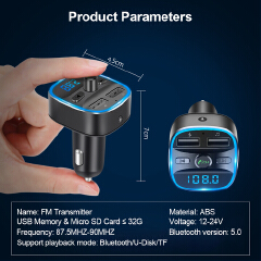 Bluetooth 5.0 Car FM Transmitter Wireless USB Fast Charger Handsfree Audio Receiver Adapter MP3 Player Auto Accessory