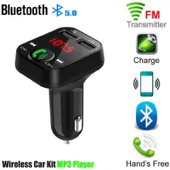 Car Hand-free MP3 Player Bluetooth 5.0 FM Transmitter Car Kit Wireless Handsfree Audio Adapter Receiver USB Fast Charger FOR CAR