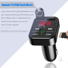 Car Hand-free MP3 Player Bluetooth 5.0 FM Transmitter Car Kit Wireless Handsfree Audio Adapter Receiver USB Fast Charger FOR CAR
