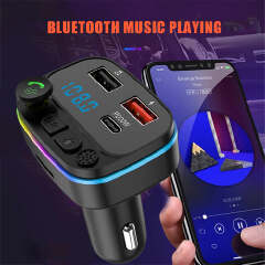Car Fast Charger MP3 Music Player Navigation Handsfree Audio Receiver TF/U Disk Wireless Bluetooth-compatible 5.0 FM Transmitter
