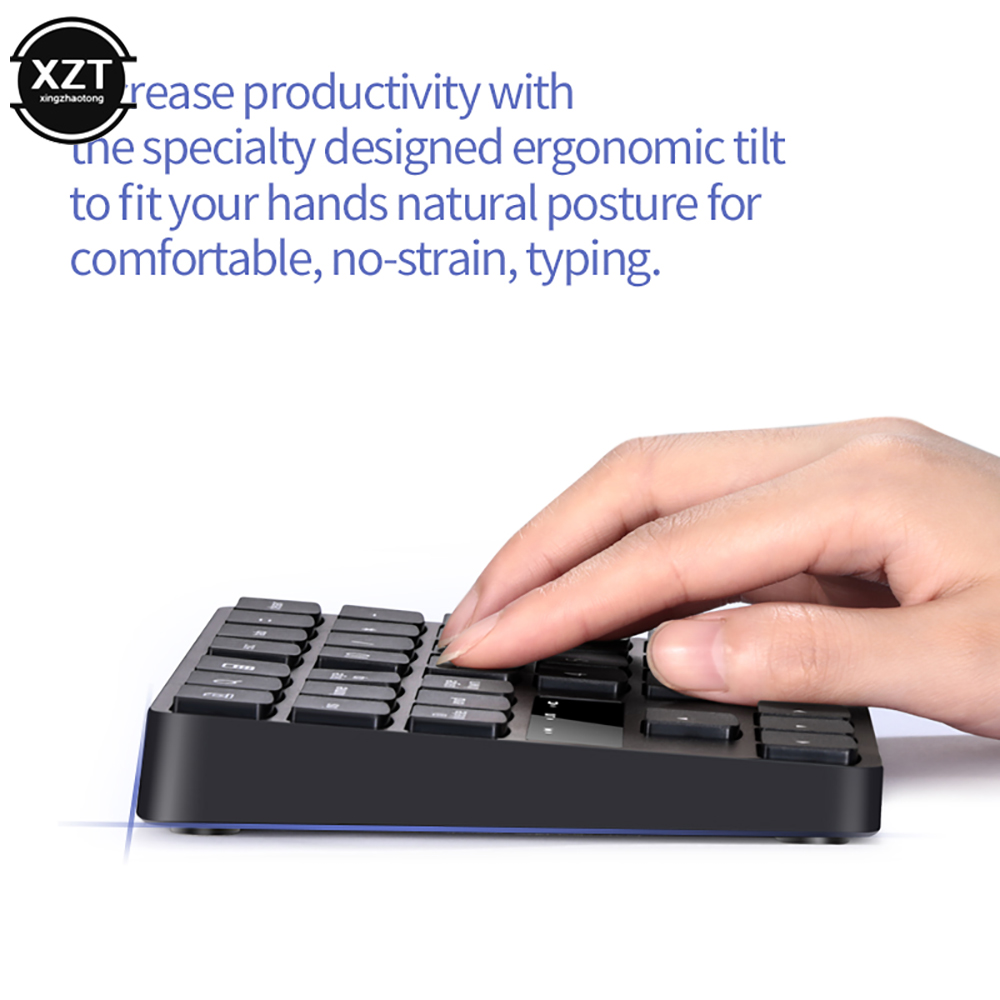 2.4g Wireless Digital Keyboard Charging 35 Keys Buttons Multimedia Medium Number Keypad USB Receiver Plug Rechargeable Numpad