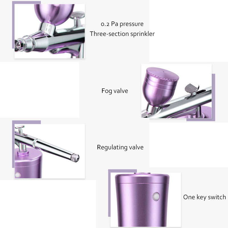 0.3mm Airbrush with Compressor Kit Skin Care Water Oxygen Injection for Paint Spray Gun for Cake Tattoos Make-up Nail Tools Set