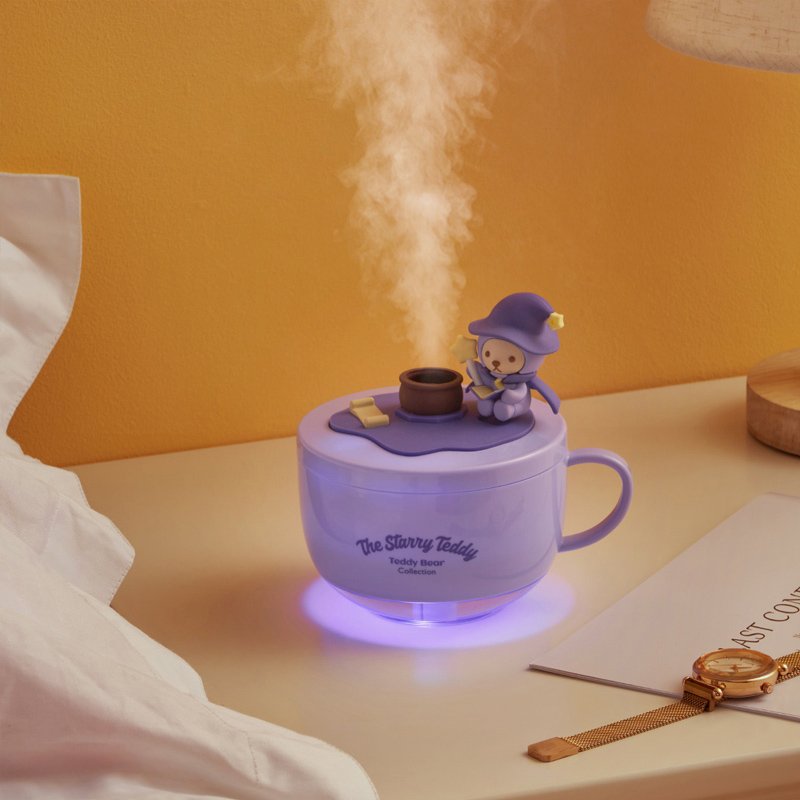 Wireless Humidifier for Travel Cute Bear Mini Magic Humidifier Portable Household Office Car Bedroom USB Quiet Mist Maker