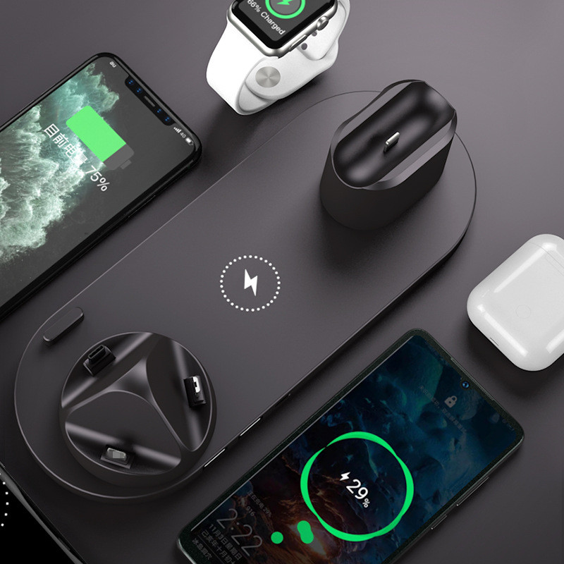 30W 6 in 1 Wireless Charger Stand Pad For iPhone 13 12 11 X Apple Watch Qi Fast Charging Dock Station for Airpods Pro iWatch 7 6