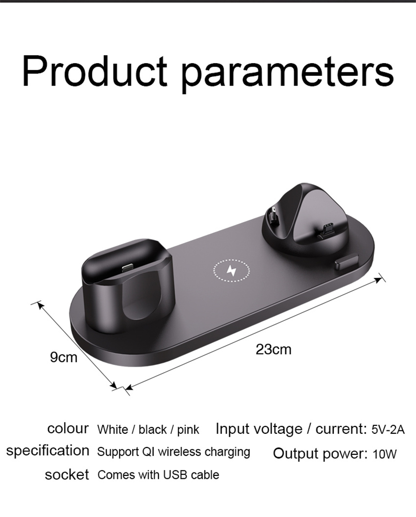 30W 6 in 1 Wireless Charger Stand Pad For iPhone 13 12 11 X Apple Watch Qi Fast Charging Dock Station for Airpods Pro iWatch 7 6