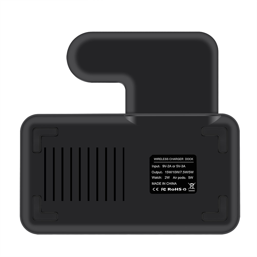 15W Qi Fast Wireless Charger Dock Station For iPhone 13 12 11 XS XR X 8 Apple Watch 7 6 5 4 3 2 AirPods Pro Charging Stand
