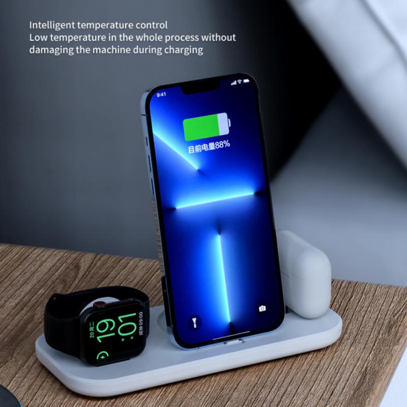 30W Qi Fast Wireless Charger Stand For iPhone 13 12 X 8 Apple Watch 3 in 1 Foldable Charging Dock Station for Airpods Pro iWatch