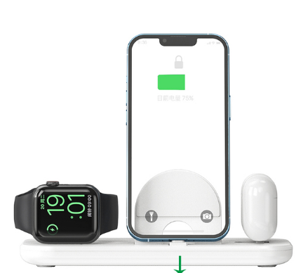 30W Qi Fast Wireless Charger Stand For iPhone 13 12 X 8 Apple Watch 3 in 1 Foldable Charging Dock Station for Airpods Pro iWatch