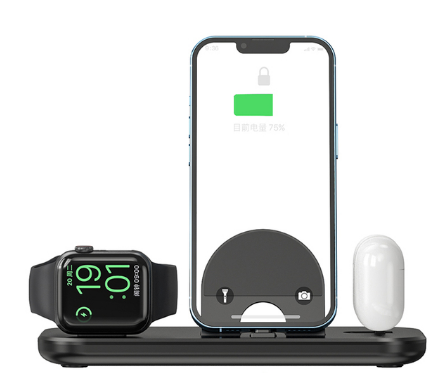30W Qi Fast Wireless Charger Stand For iPhone 13 12 X 8 Apple Watch 3 in 1 Foldable Charging Dock Station for Airpods Pro iWatch