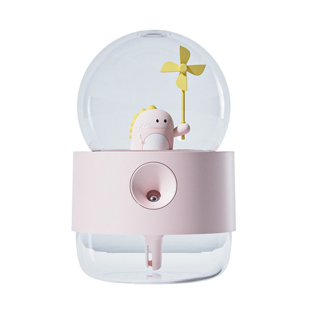 Lovely Cartoon Dinosaur Wireless Air Humidifier USB Mini Portable Chargeable Aromatherapy Essential Oil Diffuser with LED Lamp