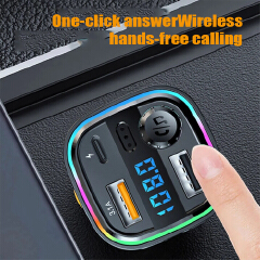 FM Transmitter U Disk Car MP3 Player USB C 3.1A Fast Charging Car Charger Wireless Handsfree Bluetooth-compatible 5.0 Car Kit