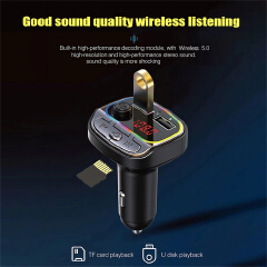 Car Bluetooth-compatible 5.0 FM Transmitter 3.1A Fast Charger Car Mp3 Player Music Handsfree Modulator With TF U Car Accessories