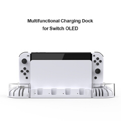 For Nintend Switch Joypad Charger for Switch OLED Controllers Charging Dock Station with LED Indicator Charger 20 Game Slots
