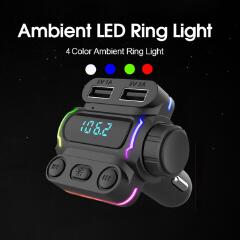 Car Bluetooth 5.0 FM Transmitter Wireless Handsfree Audio Receiver Auto MP3 Player 2.1A Dual USB Fast Charger Car Accessories