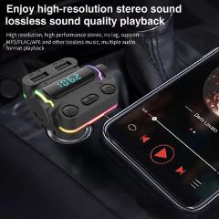 Car Bluetooth 5.0 FM Transmitter Wireless Handsfree Audio Receiver Auto MP3 Player 2.1A Dual USB Fast Charger Car Accessories