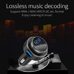 Car FM Transmitter Bluetooth Compatible Hands Free TF U Disk MP3 Player QC3.0 Dual USB Fast Charger Car Accessories