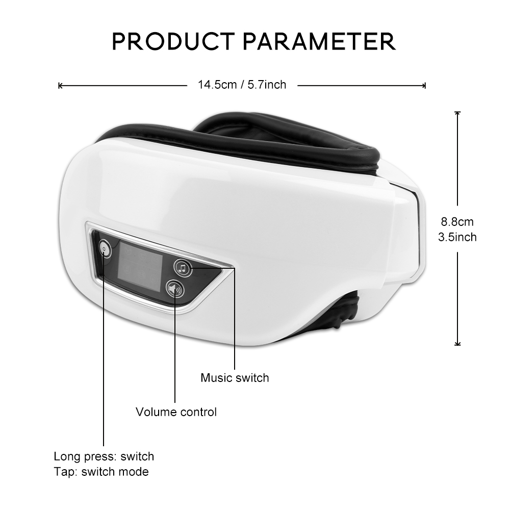Eye Massager 6D Smart Airbag Vibration Eye Care Instrument Hot Compress Bluetooth Eye Massage Glasses Fatigue Pouch & Wrinkle view 2