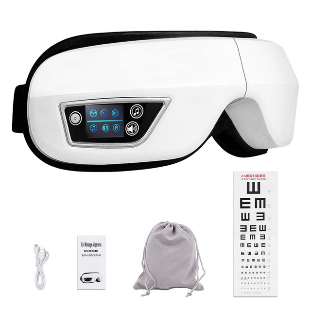 Eye Massager 6D Smart Airbag Vibration Eye Care Instrument Hot Compress Bluetooth Eye Massage Glasses Fatigue Pouch & Wrinkle view 3