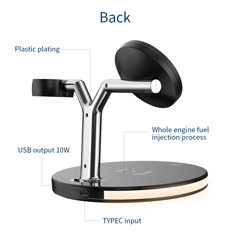 3 in 1 Wireless Charging Station for Apple Magsafe Magnetic Fast Charger Stand for iPhone 13/12 Series Watch Airpods with LED