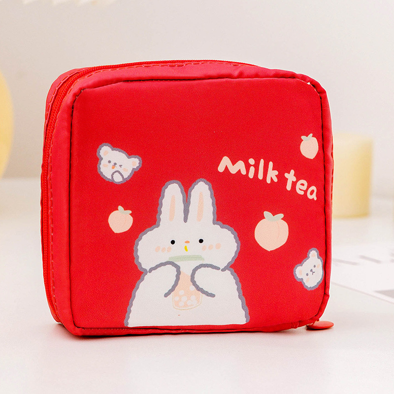 1Pc Cute Napkin Towel Cosmetic Bags Tampon Storage Bag Women Mini Sanitary Pad Pouch Organizer Card Lipstick Wallet Makeup Bag