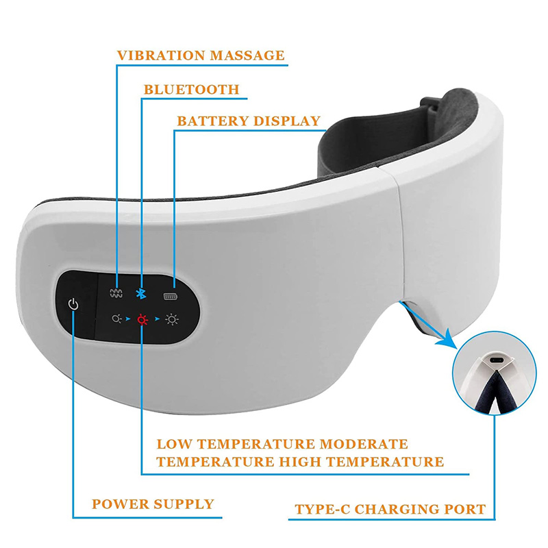 4D Electric Smart Eye Massager Bluetooth Vibration  Heated Massage For Tired Eyes Dark Circles Remove Eye Care view 2