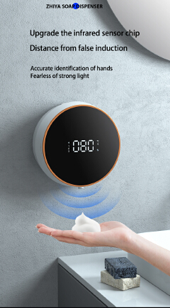 Soap Dispenser Wall-mounted Rechargeable Temperature Display Liquid Soap Dispensers Automatic Foam Hand Sanitizer Machine