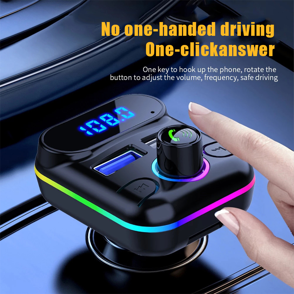 Car Bluetooth-compatible 5.0 USB 4.2A Fast Car Charger MP3 FM Transmitter Player U Disk Call Support Hands-free Transmitters
