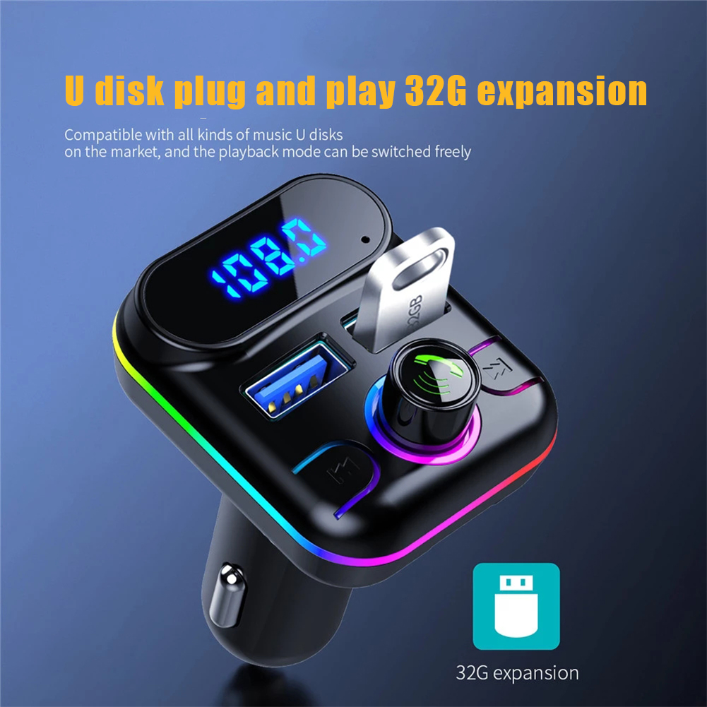 Car Bluetooth-compatible 5.0 USB 4.2A Fast Car Charger MP3 FM Transmitter Player U Disk Call Support Hands-free Transmitters