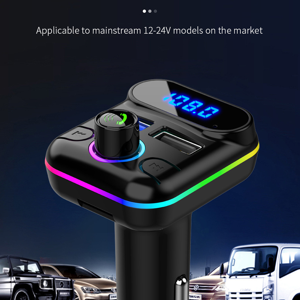 Car Bluetooth-compatible 5.0 USB 4.2A Fast Car Charger MP3 FM Transmitter Player U Disk Call Support Hands-free Transmitters