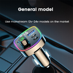 Bluetooth 5.0 FM Transmitter Handsfree Car Kit MP3 Player EQ Mode Dual USB Car Charger Colorful Light TF Card U Disk Player