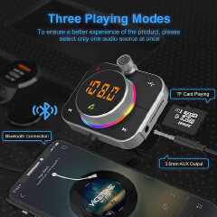 Bluetooth 5.0 FM Transmitter Modulator RGB Light Wireless Car MP3 Player with TF Slot USB Music Play PD 20W QC3.0 Fast Charger