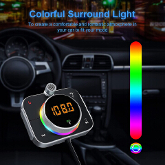 Bluetooth 5.0 FM Transmitter Modulator RGB Light Wireless Car MP3 Player with TF Slot USB Music Play PD 20W QC3.0 Fast Charger