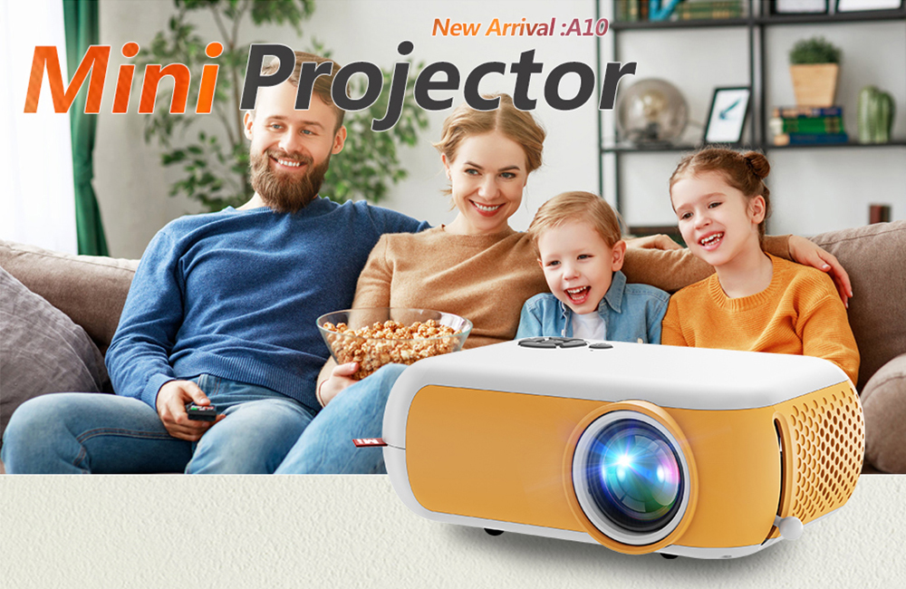 LED Mini Projector 480x360P Support 1080P Full HD HDMI-Compatible USB Video Audio Portable Home Media Video Player
