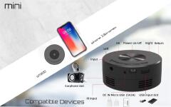 YT200 Black LED Mobile Video Projector Support 1080P Home Theater Media Player Kids Home Wired Same Screen Projector