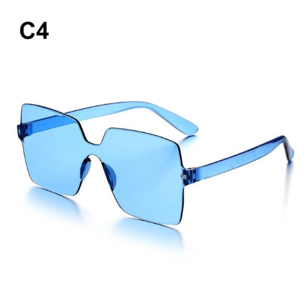 Fashion Rectangle Rimless Sunglasses Square Vintage Glasses Unisex Retro Frame Candy Color Eyewear Streetwear Accessories