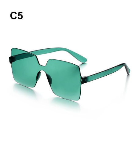 Fashion Rectangle Rimless Sunglasses Square Vintage Glasses Unisex Retro Frame Candy Color Eyewear Streetwear Accessories