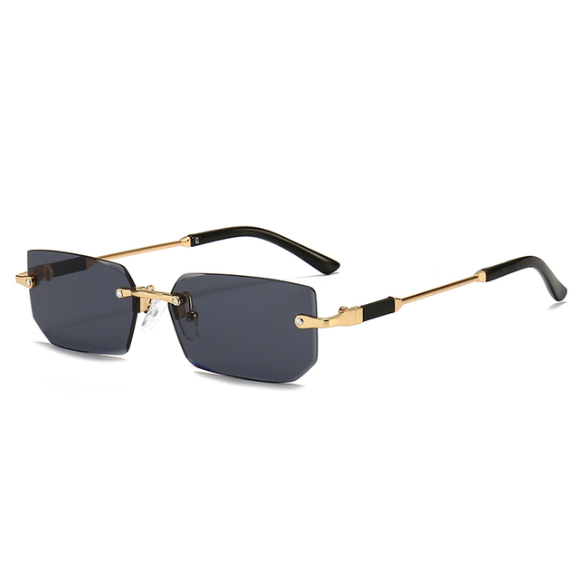 Rectangular Rimless Sunglasses,Fashion Polarized Sun Glasses,Summer Women Decorative Eyewear,Shopping, Drive to Wear