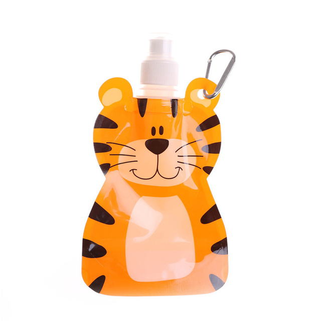 Outdoor Light Drinking Bag 360ml Foldable Sports Water Bags Cartoon Sports Drink Bag Safe For Camping Hiking