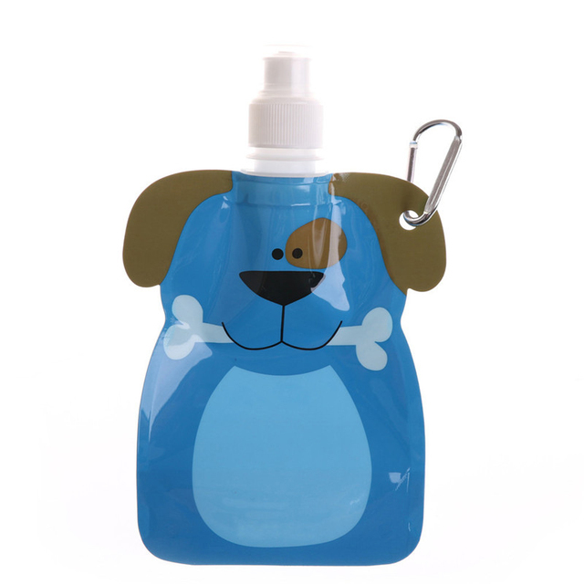 Outdoor Light Drinking Bag 360ml Foldable Sports Water Bags Cartoon Sports Drink Bag Safe For Camping Hiking