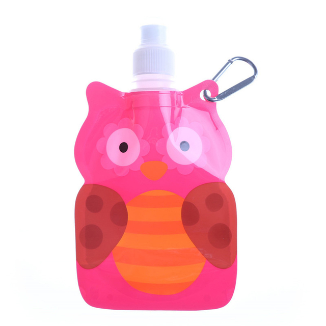 Outdoor Light Drinking Bag 360ml Foldable Sports Water Bags Cartoon Sports Drink Bag Safe For Camping Hiking