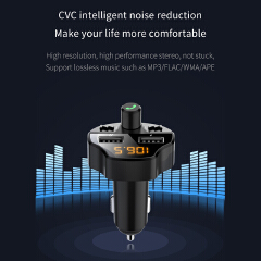 Bluetooth-compatible 5.0 FM Transmitter Car Kit MP3 Modulator Player Wireless Handsfree Audio Receiver Dual USB Fast Charger