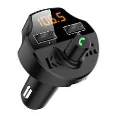 Bluetooth-compatible 5.0 FM Transmitter Car Kit MP3 Modulator Player Wireless Handsfree Audio Receiver Dual USB Fast Charger