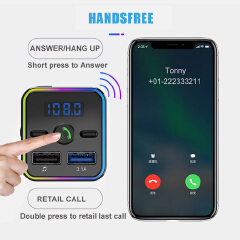 Dual USB Smart Fast Charger TF U Disk Bluetooth-compatible 5.0 FM Transmitter Car MP3 Player Wireless Handsfree Audio Receiver