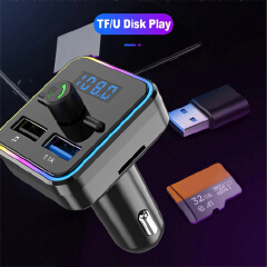 Dual USB Smart Fast Charger TF U Disk Bluetooth-compatible 5.0 FM Transmitter Car MP3 Player Wireless Handsfree Audio Receiver